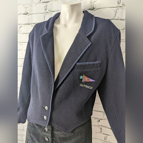Vintage 90's Wool cropped blazer, Size 12 - Picture 12 of 13
